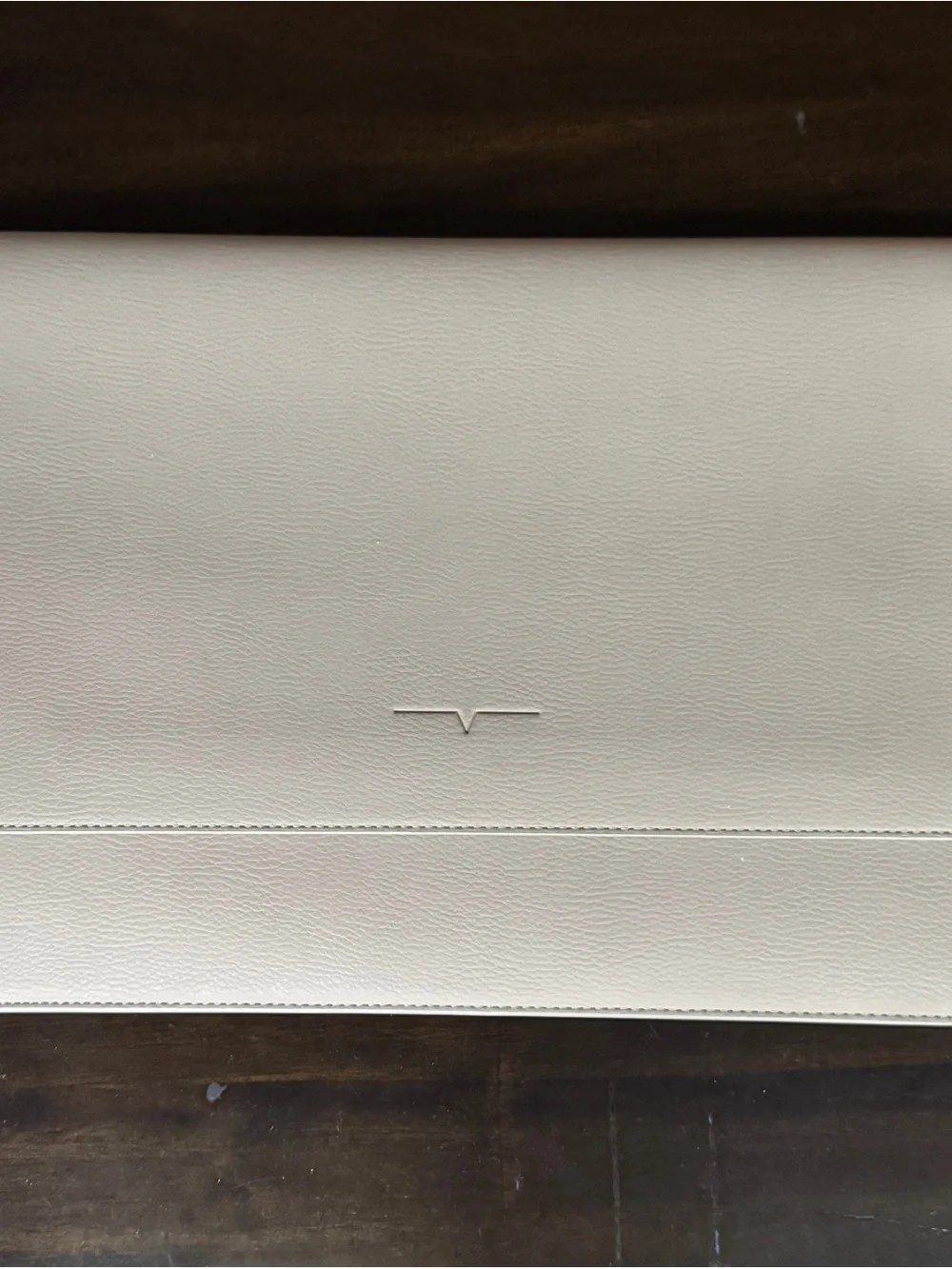 Leather Tablet Laptop Cover in Cream